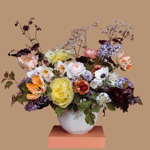 Large floral centrepiece for round event table in Toronto