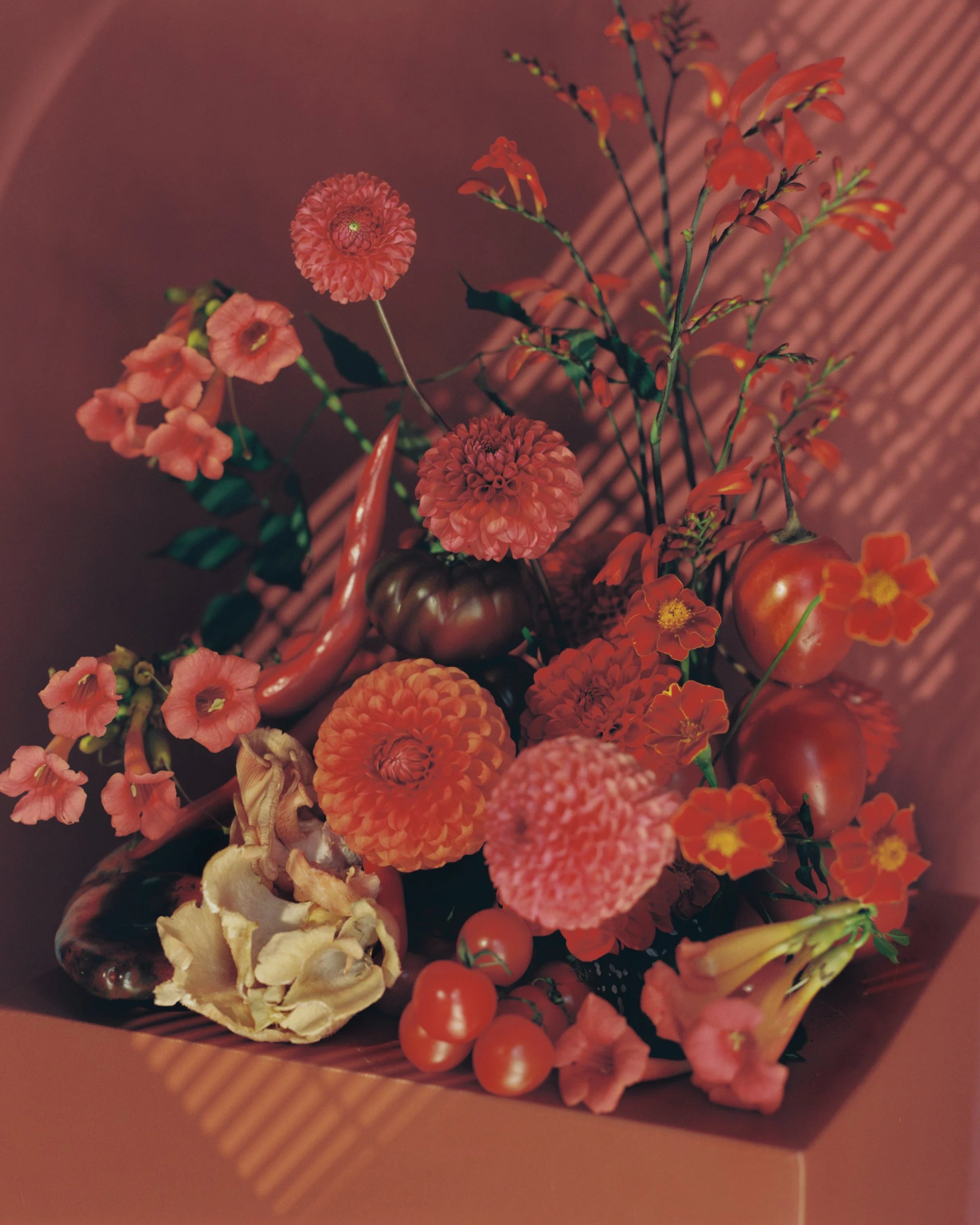 Close-up of seasonal blooms in Toronto floral arrangement