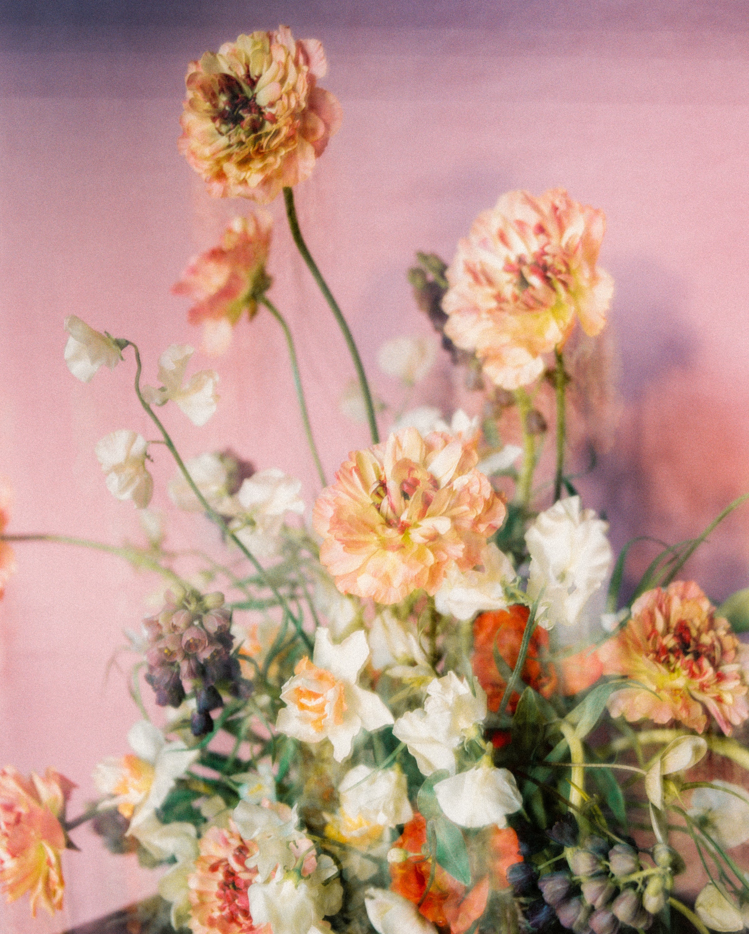 Textural floral design using seasonal flowers in Toronto