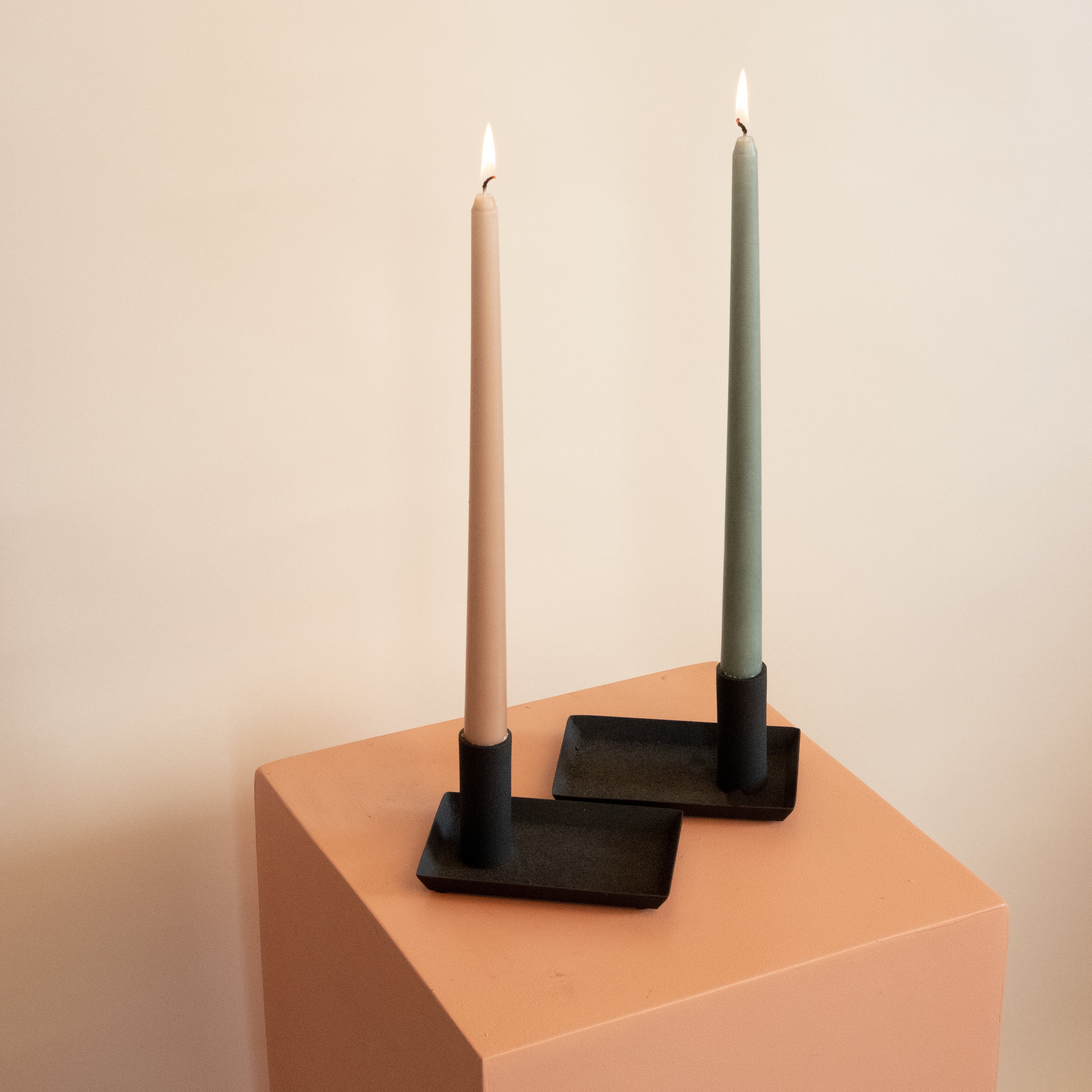 Black metal taper candle holder modern minimal candle stand
