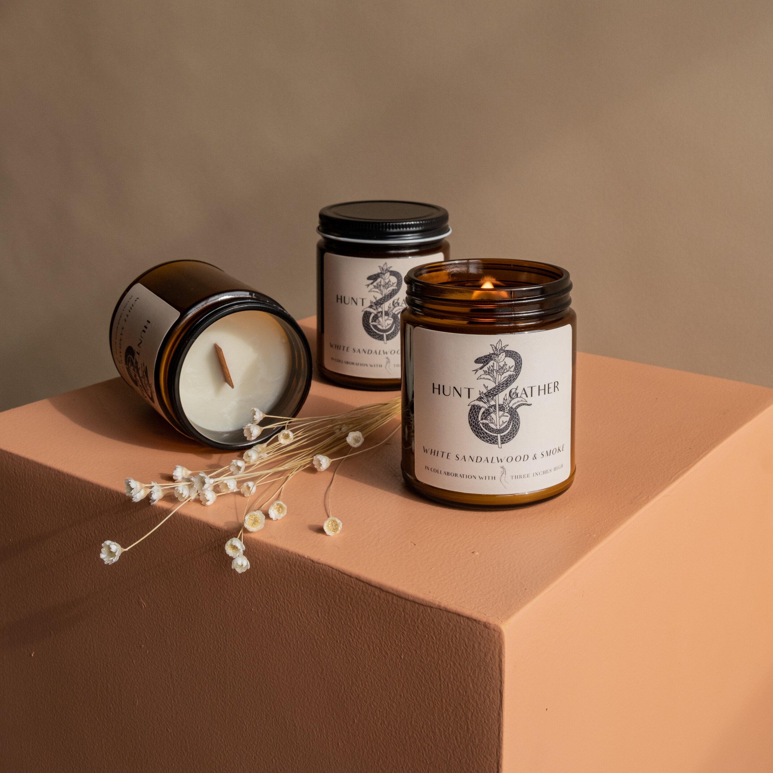 Soy candle wood wick patchouli amber sandalwood scent Toronto